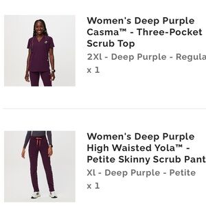 Figs Women's Deep Purple Skinny Scrub Pants